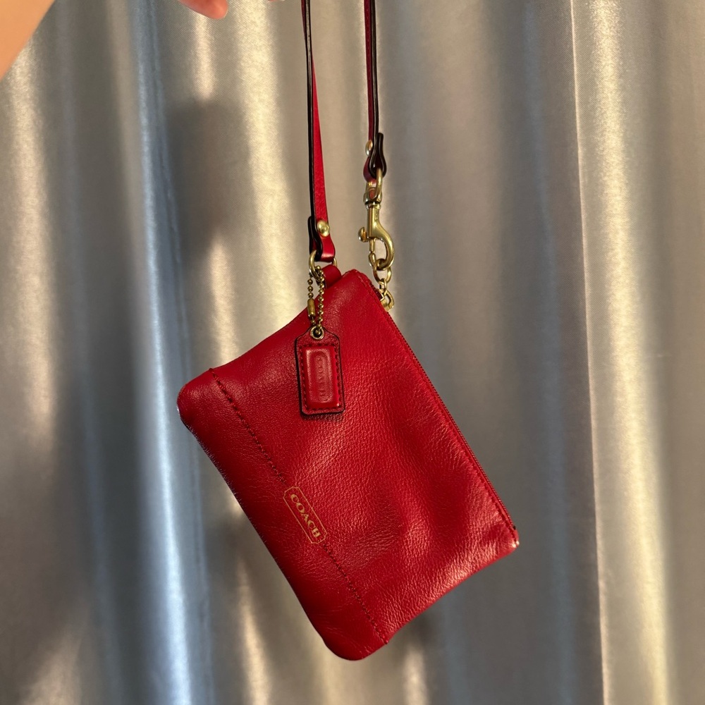 Coach Red Leather Wristlet